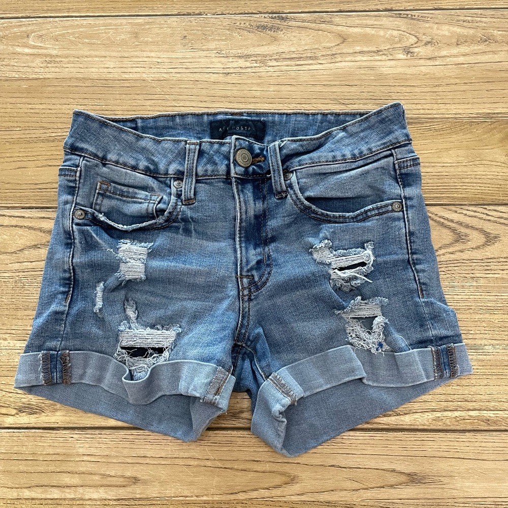 Aeropostale Blue Distressed Jean Shorts Teen Girl Size 4